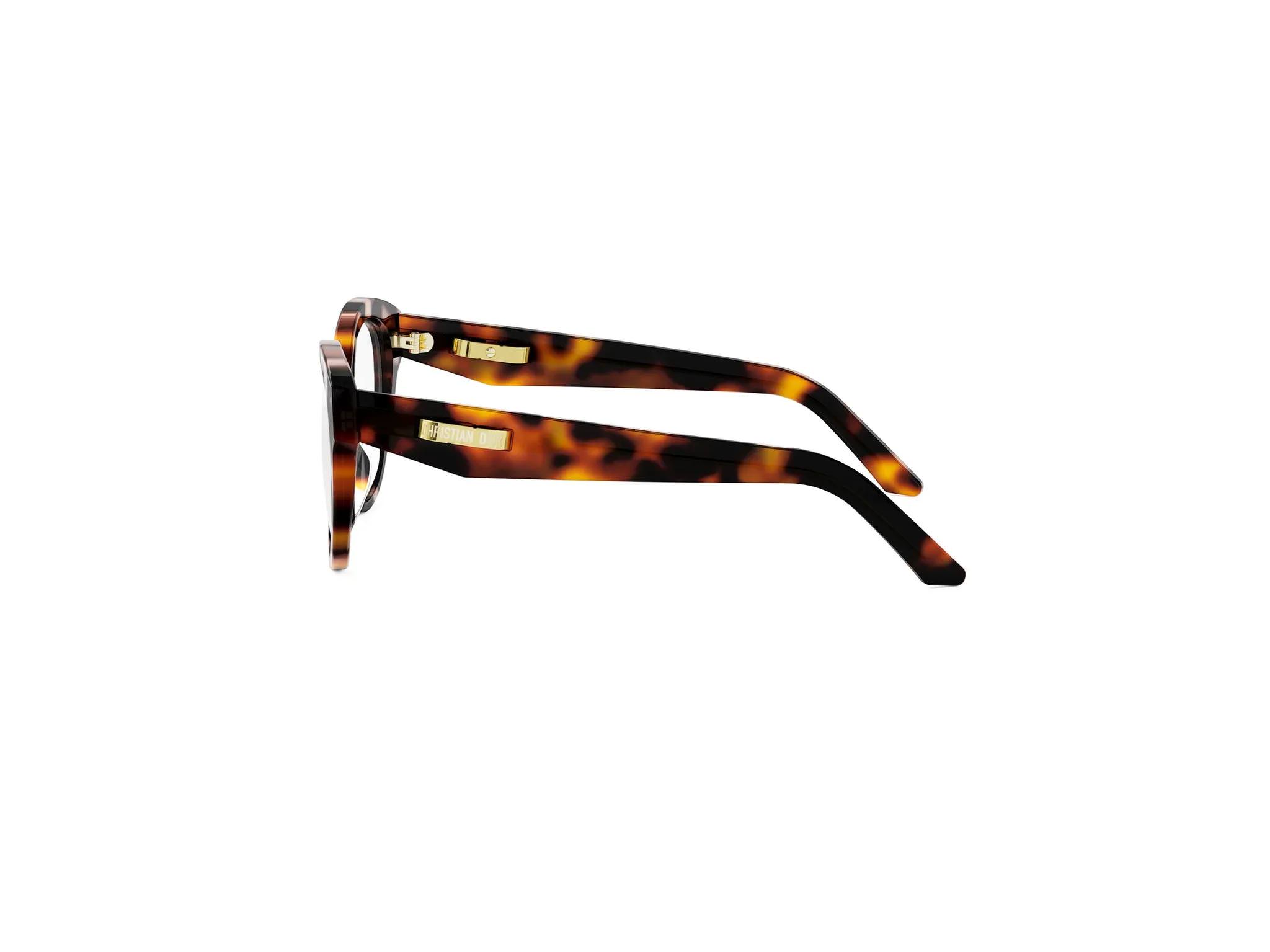 CDiorO B2I Yellow Havana Round Eyeglasses