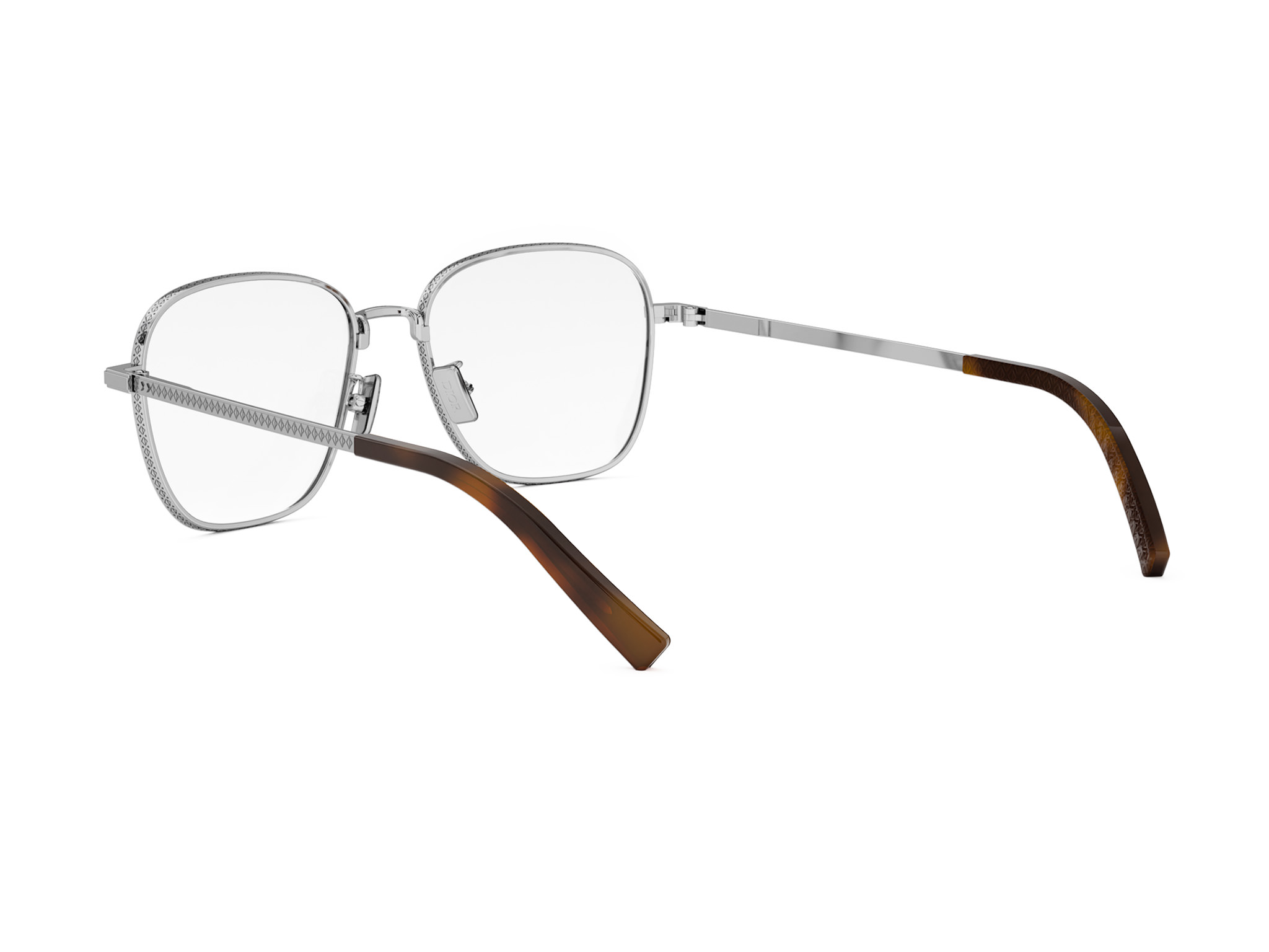 DIOR CD DiamondO S7U Silver Geometric Eyeglasses