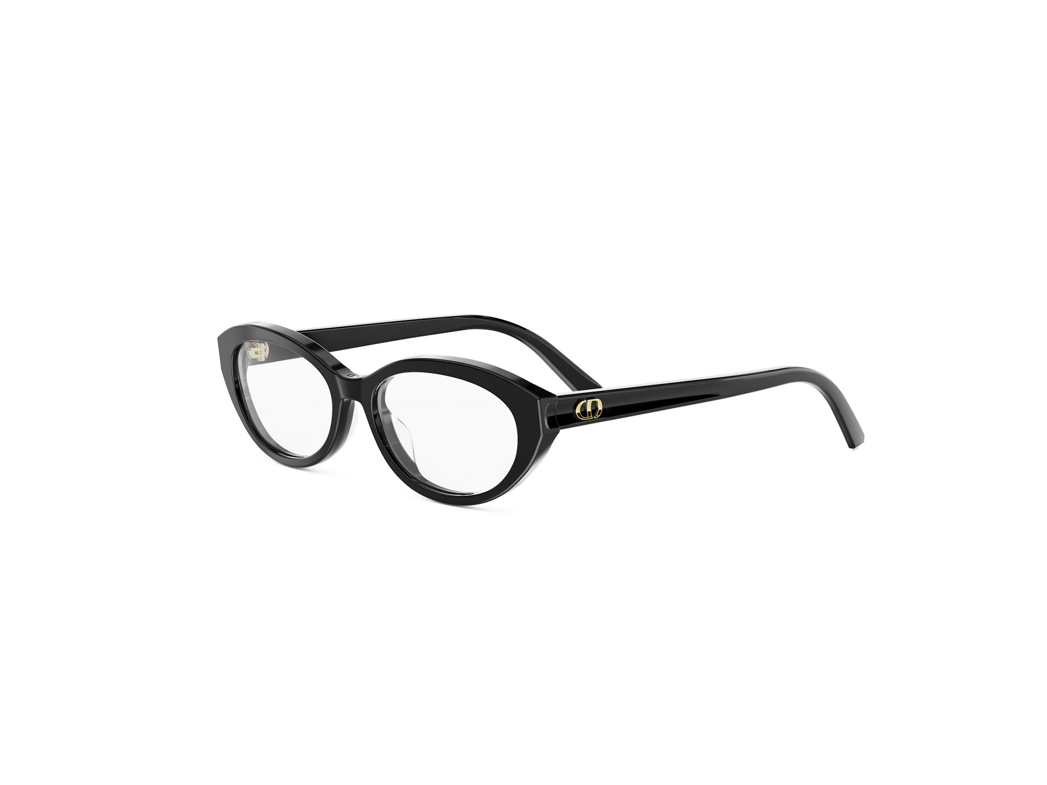 DiorGlowO B1I Black Oval Eyeglasses